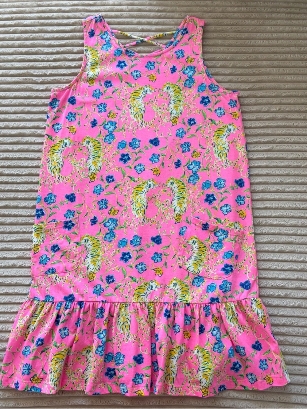 Lilly Pulitzer Girl’s Mini Kristen Dress Tigress Garden XL 12/14